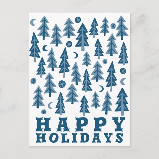ハッピーホリデーエレガントウィンタームーンライトフォレスト ポストカード (正面)