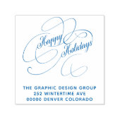 ハッピーホリデーエレガントスクリプト差出人住所 セルフインキングスタンプ (デザイン)