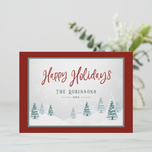 ハッピーホリデーエレガントズカントリーウィンターアートシーン シーズンカード (スタンド正面)