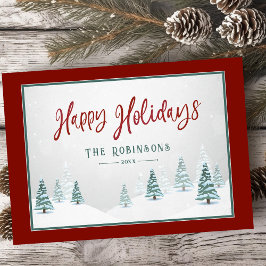 ハッピーホリデーエレガントズカントリーウィンターアートシーン シーズンカード