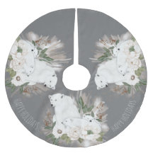 ハッピーホリデーエレガントズグレイ&ホワイトポーラーベア