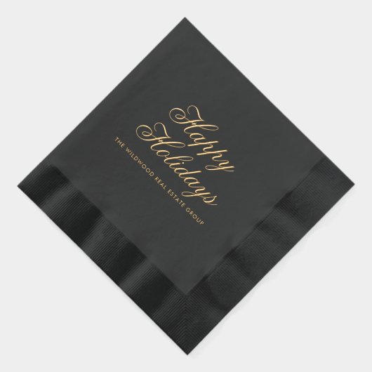 ハッピーホリデーエレガントズ企業のクリスマス 箔ナプキン (右)