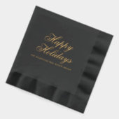 ハッピーホリデーエレガントズ企業のクリスマス 箔ナプキン (左)