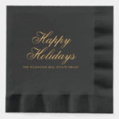 ハッピーホリデーエレガントズ企業のクリスマス 箔ナプキン (正面)