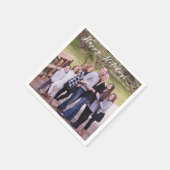 ハッピーホリデーエレガントタイポグラフィの写真名 スタンダードカクテルナプキン (角)