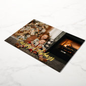 ハッピーホリデーエレガントフォトスクリプ実在ト金ゴールド 箔シーズンカード (回転した状態)