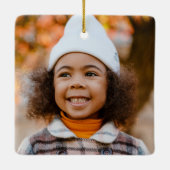 ハッピーホリデーエレガント両面ファミリーフォト セラミックオーナメント (裏面)