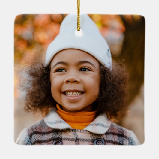 ハッピーホリデーエレガント両面ファミリーフォト セラミックオーナメント (裏面)