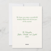 ハッピーホリデーエレガント写真カラフルクリスマス シーズンカード (裏面)