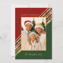ハッピーホリデーエレガント写真カラフルクリスマス シーズンカード