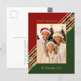 ハッピーホリデーエレガント写真カラフルクリスマス シーズンポストカード