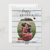 ハッピーホリデーカスタマイズフォトホリーポストカード シーズンポストカード (正面/裏面)