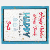 ハッピーホリデーカスタマイズ フリースブランケット (正面(横))