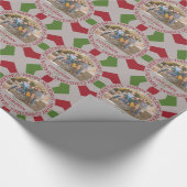 ハッピーホリデーカスタムの写真と名前のラッピング紙 ラッピングペーパー (角)