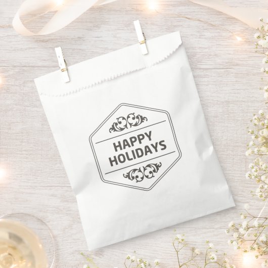 ハッピーホリデーカスタムの背景 フェイバーバッグ (クリップ留めされた状態)
