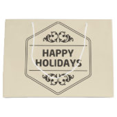 ハッピーホリデーカスタムの背景 ラージペーパーバッグ (正面)