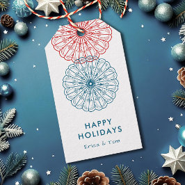 ハッピーホリデーカスタムズカラーミニマルフローラ ギフトタグ