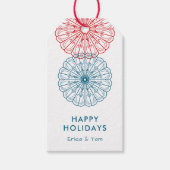 ハッピーホリデーカスタムズカラーミニマルフローラ ギフトタグ (正面)