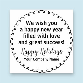 ハッピーホリデーカスタムズビジネスウッドスタンプ2インチ ラバースタンプ