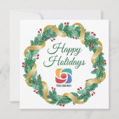 ハッピーホリデーカスタムズ会社ロゴクリスマス シーズンカード (正面)