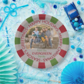 ハッピーホリデーカスタムズ写真と名前紙プレート ペーパープレート (パーティー)