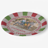 ハッピーホリデーカスタムズ写真と名前紙プレート ペーパープレート (アングル)