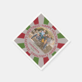 ハッピーホリデーカスタムズ写真&ネーム紙ナプキンス スタンダードカクテルナプキン (角)