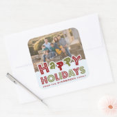 ハッピーホリデーカスタムズ写真&名前シール スクエアシール (封筒)