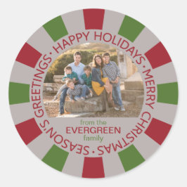 ハッピーホリデーカスタムズ写真&名前シール ラウンドシール