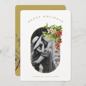 ハッピーホリデーカスタムフォトファミリークリスマスカード (正面/裏面)