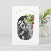 ハッピーホリデーカスタムフォトファミリークリスマスカード (スタンド正面)