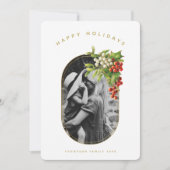 ハッピーホリデーカスタムフォトファミリークリスマスカード (正面)