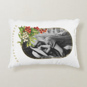 ハッピーホリデーカスタムフォトファミリークリスマス アクセントクッション (正面)