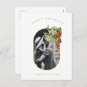 ハッピーホリデーカスタムフォトファミリークリスマス シーズンポストカード (正面/裏面)