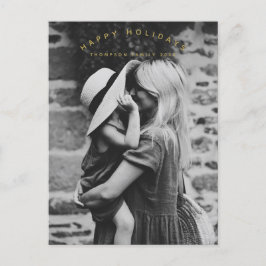 ハッピーホリデーカスタムフォトファミリークリスマス シーズンポストカード