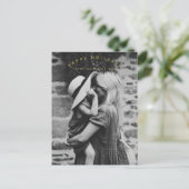 ハッピーホリデーカスタムフォトファミリークリスマス シーズンポストカード (スタンド正面)