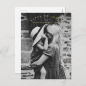 ハッピーホリデーカスタムフォトファミリークリスマス シーズンポストカード (正面/裏面)