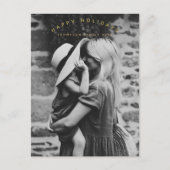 ハッピーホリデーカスタムフォトファミリークリスマス シーズンポストカード (正面)