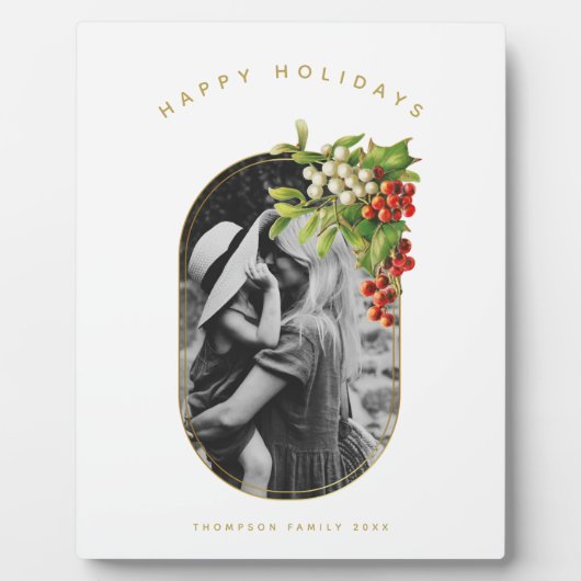 ハッピーホリデーカスタムフォトファミリークリスマス フォトプラーク (正面)
