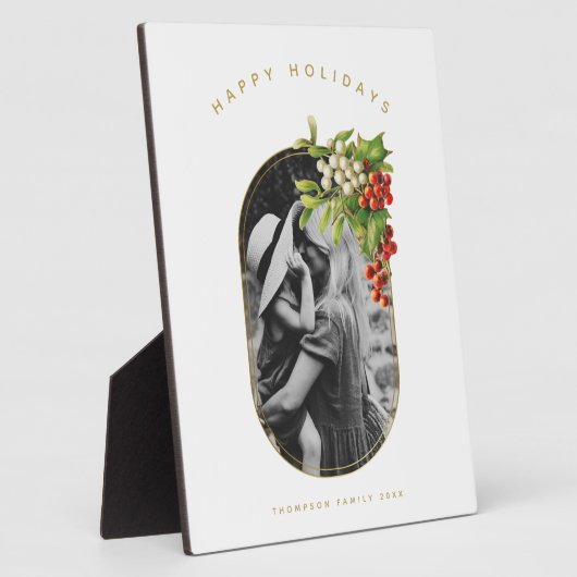 ハッピーホリデーカスタムフォトファミリークリスマス フォトプラーク (側面)