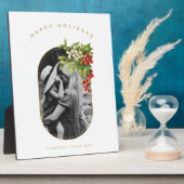 ハッピーホリデーカスタムフォトファミリークリスマス フォトプラーク (側面)