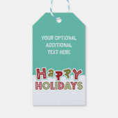 ハッピーホリデーカスタムラベル写真&文字 ギフトタグ (裏面)