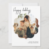 ハッピーホリデーカスタム文字パーソナライズされた写真 シーズンカード (正面)