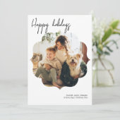 ハッピーホリデーカスタム文字パーソナライズされた写真 シーズンカード (スタンド正面)