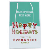 ハッピーホリデーカスタム文字抱き枕 ミディアムペーパーバッグ (正面)