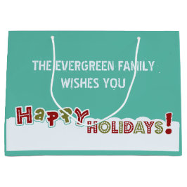 ハッピーホリデーカスタム文字抱き枕 ラージペーパーバッグ