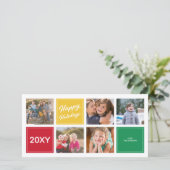 ハッピーホリデーカラフルおもしろい5コラージフォトカード シーズンカード (スタンド正面)