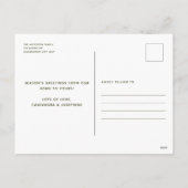 ハッピーホリデーカラフルはっきりしたタイポグラフィ写真 シーズンポストカード (裏面)