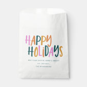 ハッピーホリデーカラフルタイポグラフィパーソナライズされた フェイバーバッグ (正面)