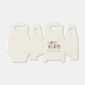 ハッピーホリデーカラフルタイポグラフィパーソナライズされた フェイバーボックス (折り畳みなし)